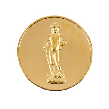 24k Gold Plated Bronze Medal Coin David Donatello 