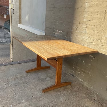 Oak Butcher Block Trestle Table