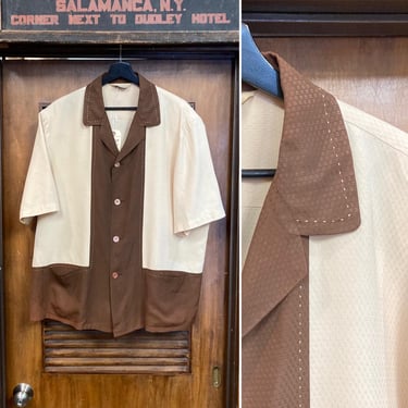 Vintage 1950's “Towncraft” Two-Tone Rayon Rockabilly Shirt, 50's