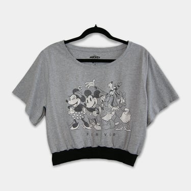 S/S Grey Mickey Crop Tshirt