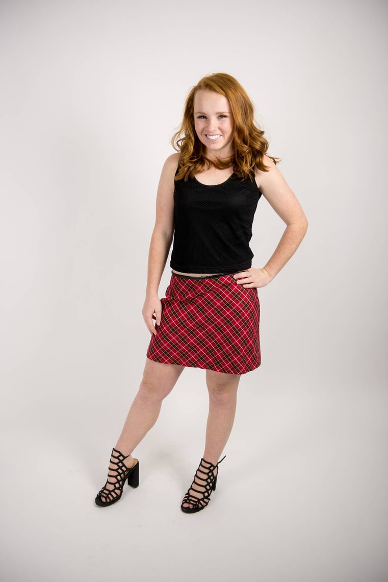 Red and black plaid skirt 90s style sales