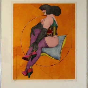 Richard Lindner Pillow and Almost a Circle Lithograph 1969 Artist's Proof 