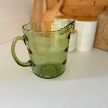 Vintage Green Hazel Atlas Saturn Optic Ring Pitcher 