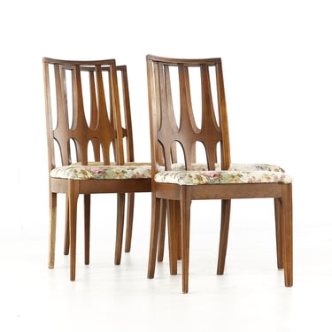 Broyhill Brasilia Mid Century Walnut Dining Chairs - Set of 4 - mcm 