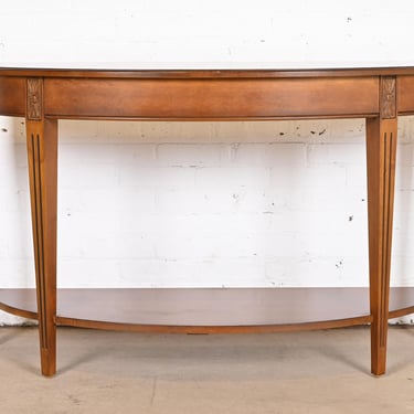 Ethan Allen French Country Maple Demilune Console Table or Sofa Table