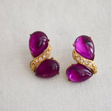 1980s/90s Two Sisters Purple Earrings 