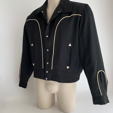 special 50s black rayon gabardine jacket