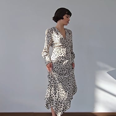 Snow Leopard Silk Dress (M)