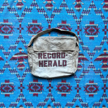 Vintage Record Herald Newspaper Messenger Bag 