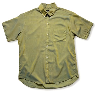 Vintage 1960s PENNEYS TOWNCRAFT Short-Sleeve Shirt ~ L ~ Mod / Preppy / Ivy Style ~ Atomic Fleck ~ 