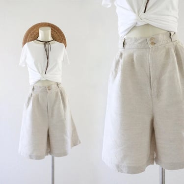 natural linen shorts - 32 