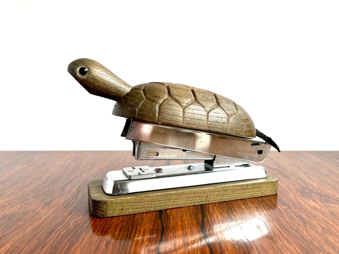 Vintage Zoo-Line Wooden Turtle Stapler | The Thrifty Scout | San Diego, CA