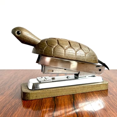 Vintage Zoo-Line Wooden Turtle Stapler 