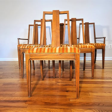 Mid Century Broyhill Forward 70 Set of Six Dining Chairs 
