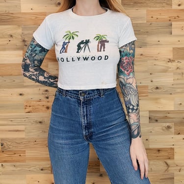 70's Hollywood California Vintage Cropped Baby Tee 