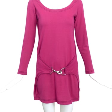 BETSEY JOHNSON-1980s Fuchsia Knit Dress, Size-Small
