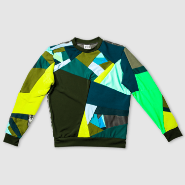 green 'all-over reroll' sweatshirt