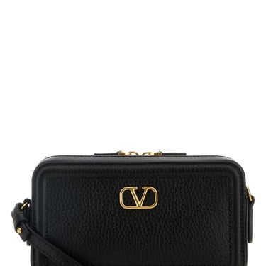 Valentino Garavani Women Black Leather Vlogo Crossbody Bag