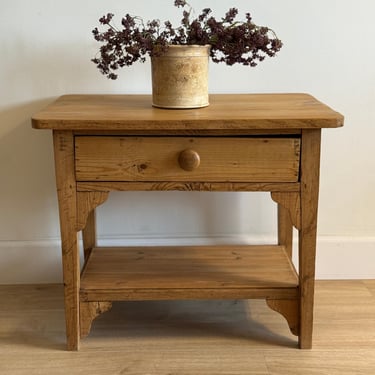 Antique English Pine Side Table 