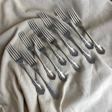 10 monogrammed M dinner forks - 1847 Rogers Bros A1 antique forks 