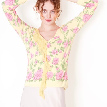Blumarine Yellow Floral sweater 