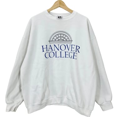 Vintage 90's Hanover College White Crewneck Sweatshirt XXL