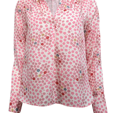 Zadig & Voltaire - White & Pink Floral Print Blouse Sz XS