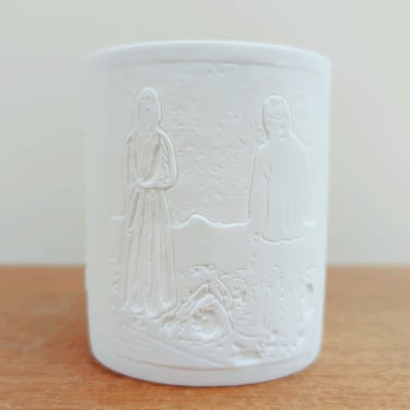 Vintage Porsgrund Porcelain Lithophane | Two Human Beings, The Lonely Ones | Edvard Munch 