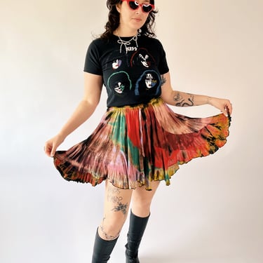 90’s Rainbow Tie Dye Gauzey Mini Skirt