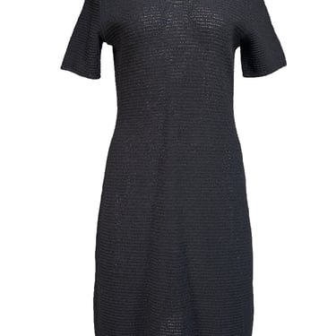 St. John - Black Knit Short Sleeve Dress Sz S