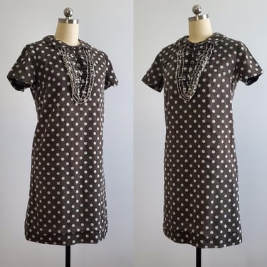 1960s/70s Mod Shift Dress by Leslie Faye - 60s/70s Women's Vintage Size Large/XL 