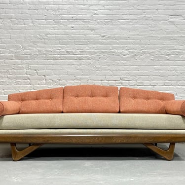 Adrian PEARSALL styled Mid Century Modern Walnut "GONDOLA" SOFA / Couch, c. 1960's 