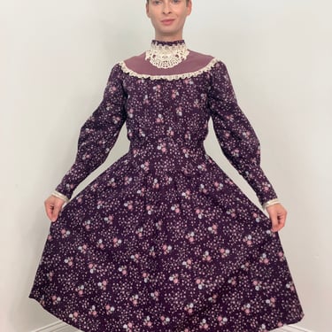 Late 70s / Early 80s Floral Gunne Sax midi dress 