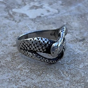 Vintage Sterling Silver Snake Wrap Ring - Size 9.25 