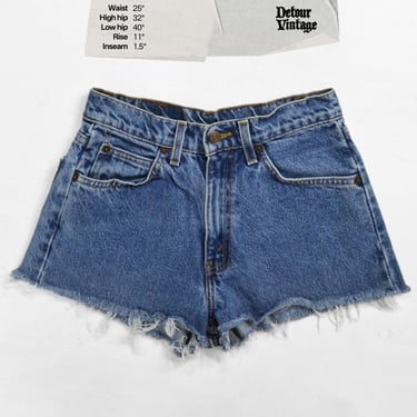 Vintage Levi's 565 Jean Shorts W28 Tag, 25 Waist, 1990s 100% Cotton Denim, Zipper Fly Cut-offs 