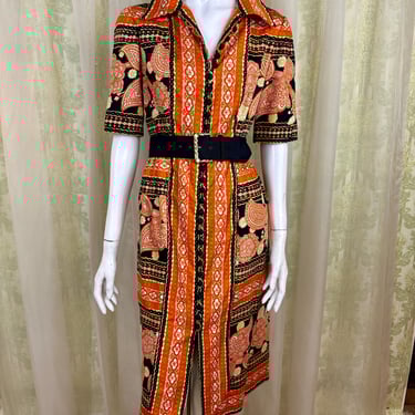 1970's Oscar de la Renta Paisley Dress