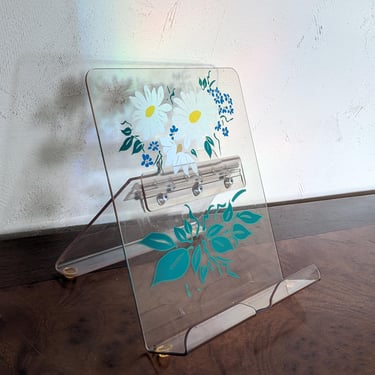 Vintage Clear Acrylic Floral Bookstand 