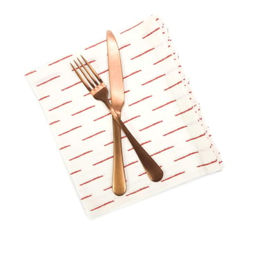 Copper Dash Cloth Napkins, Set of 4 Cloth Napkins 