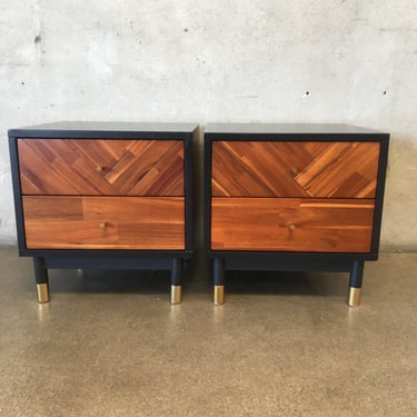 Pair of Jacob End Tables by Old Bones Co.- Made Of Acacia Wood