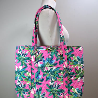 Vera Bradley Tropical Paradise Floral Carry On Large Double Strap Shoulder Tote Soft Sided Quilted Fabric Overnight Weekend Travel Bag NWOT 