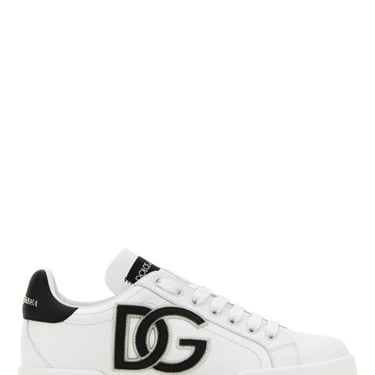 Dolce & Gabbana Woman White Leather Portofino Sneakers