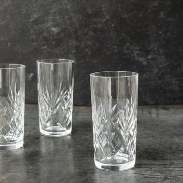 Trio of Engraved Crystal Tumblers