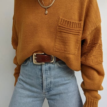 Vintage Curry Rolled Neck Sweater