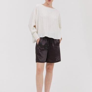 Grade & Gather - Thick Satin Shorts - Dark Espresso