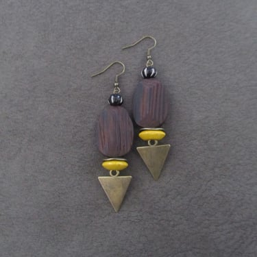 Ethnic wooden earrings 