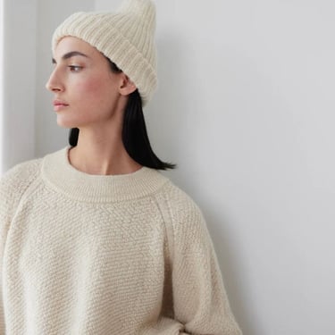 Wol Hide Skinny Rib Hat - Natural on Garmentory