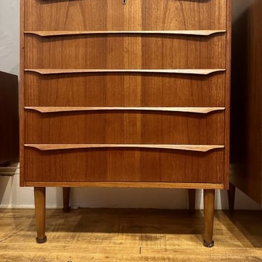 1960s Danish Teak Highboy Dresser w/ 5 drawers