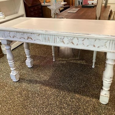 White painted console. 53.5 x 21” x 32”