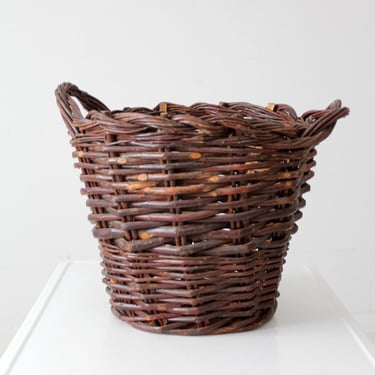 vintage wicker gathering basket 