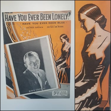 1930s Sheet Music of Bing Crosby - 30s Home Decor - 30's Art Deco Print - Vintage Ephemera 